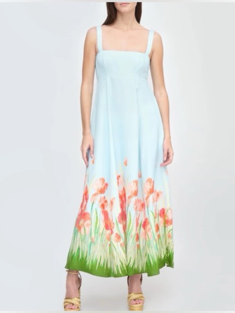 Hill House Home Rowean Sleeveless Light Blue Floral Maxi Dress, XXS S